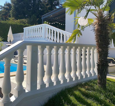 Kategorie Balustraden aus Weißbeton mit Zapfensystem